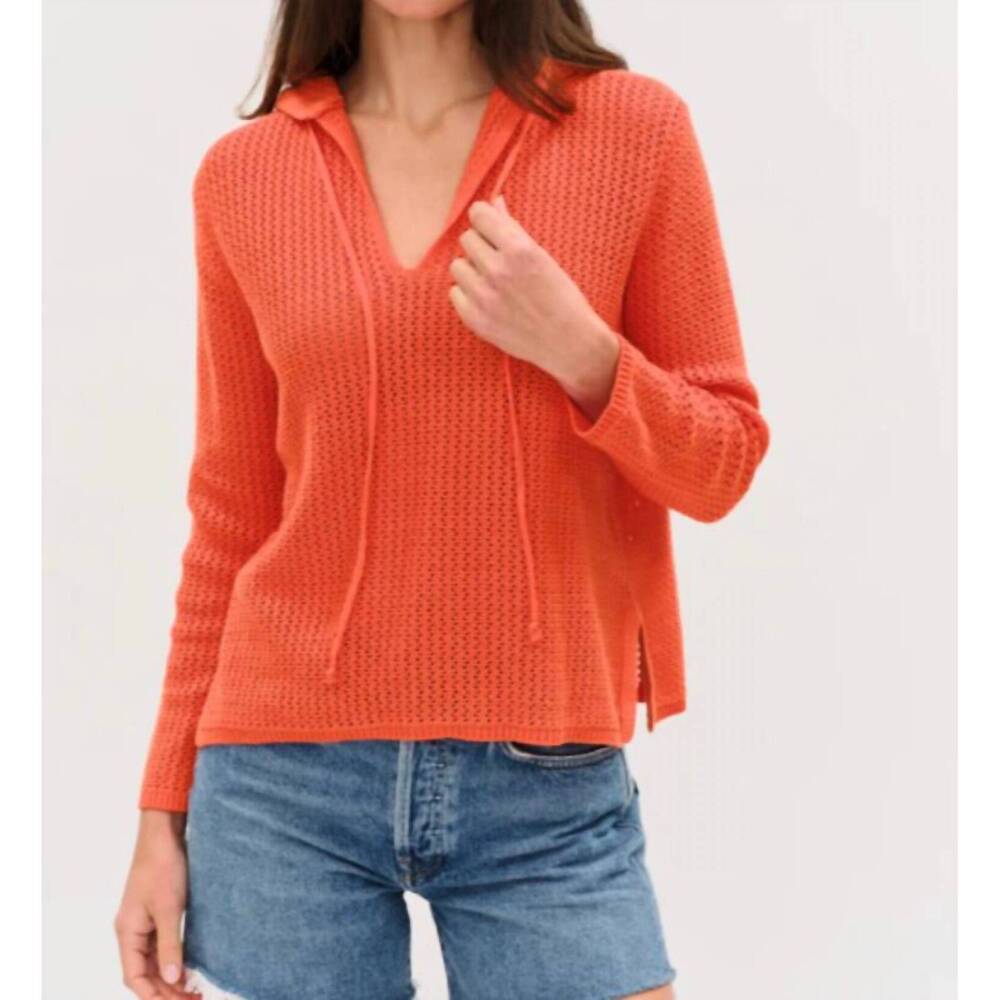 NEW SIX/FIFTY drift crochet hoodie in orange36